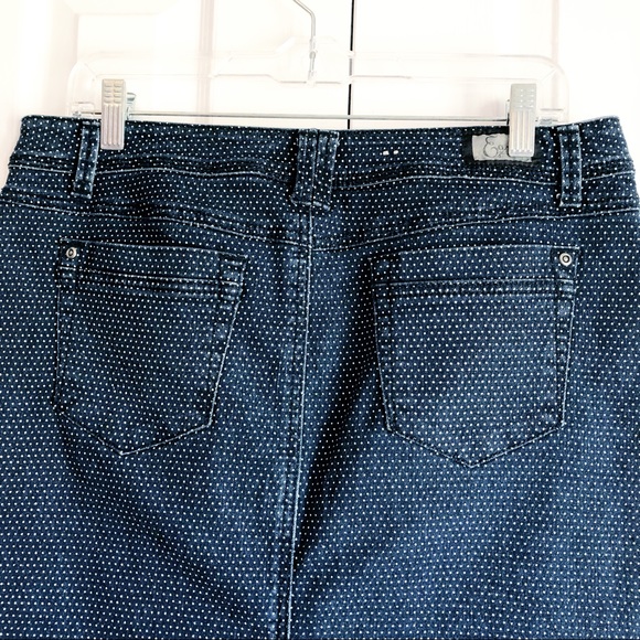 Earl Jean Blue Denim Polka Dot Print Mini Skirt Size 10 - Picture 12 of 16